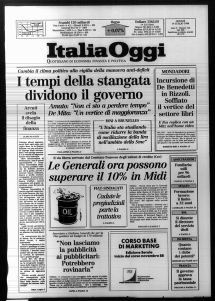 Italia oggi : quotidiano di economia finanza e politica